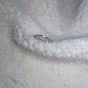 Silver Diamond Ring Size 9